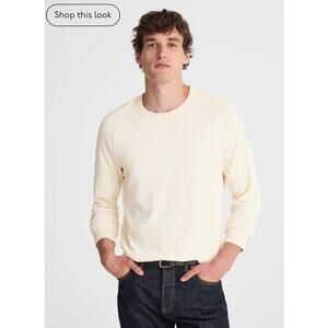NWT Madewell Men's Saddle Long Sleeve Tee-Shirt Parchment M